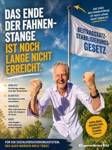 Andreas Scherff vor einer Fahne.